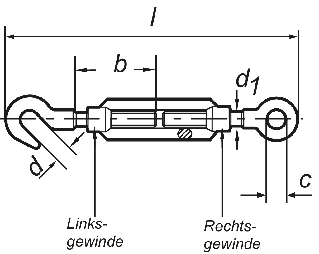 DIN 1480  AM 24  3.6 with hook and eyelet, raw